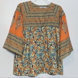 NWT Maroths bell‎ sleeve floral boho blouse